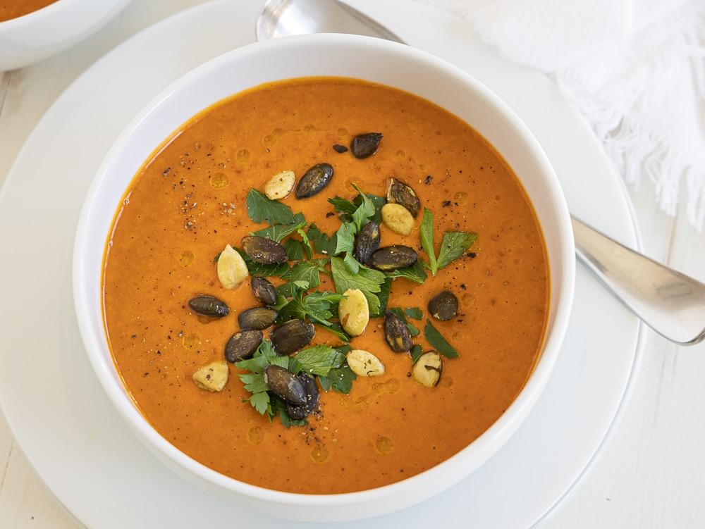 roasted red pepper soup | afoodcenticlife.com