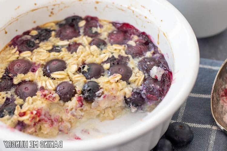 blueberry baked oatmeal for one with some missing