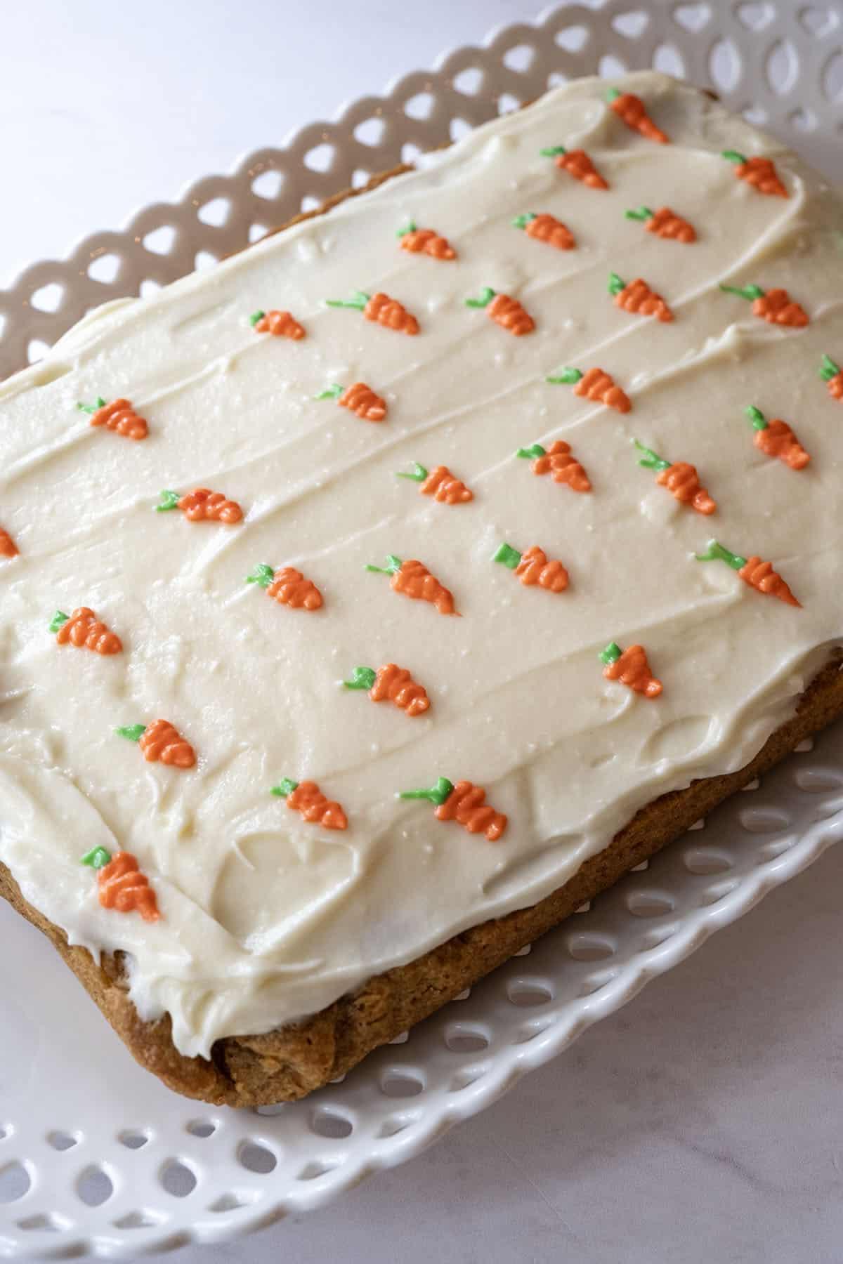 carrots painted onto the blondies