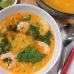 Red Curry Kabocha Squash Soup with Shrimp & Noodles | Souper Slurpable