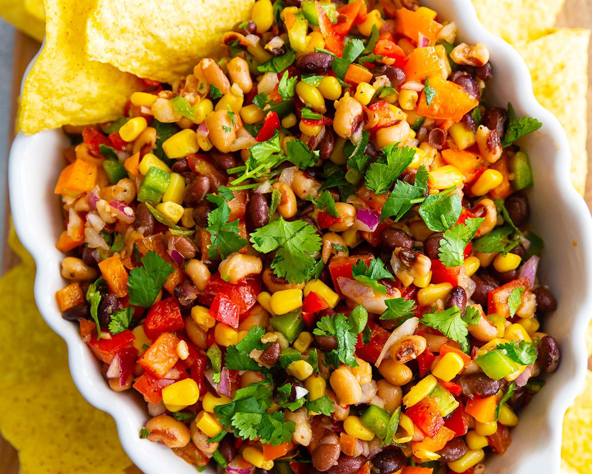 easy redneck caviar recipe with tortilla chips
